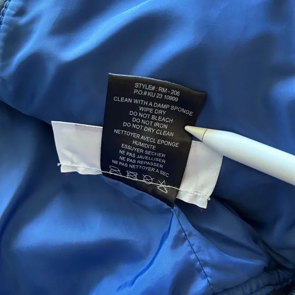 Rebecca Minkoff Diamond Quilted Faux Leather Navy Blue Bomber Jacket - Picture 8 of 12